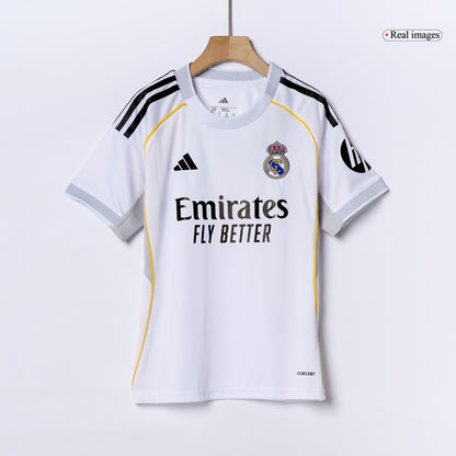 Real Madrid Domicile Maillot Kit 2025/26 Enfant Blanc