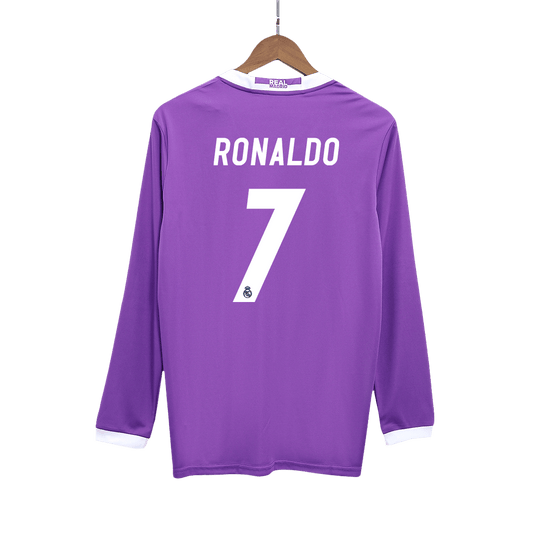 RONALDO #7 Retro Real Madrid Extérieur Maillot Manches Longues 2016/17