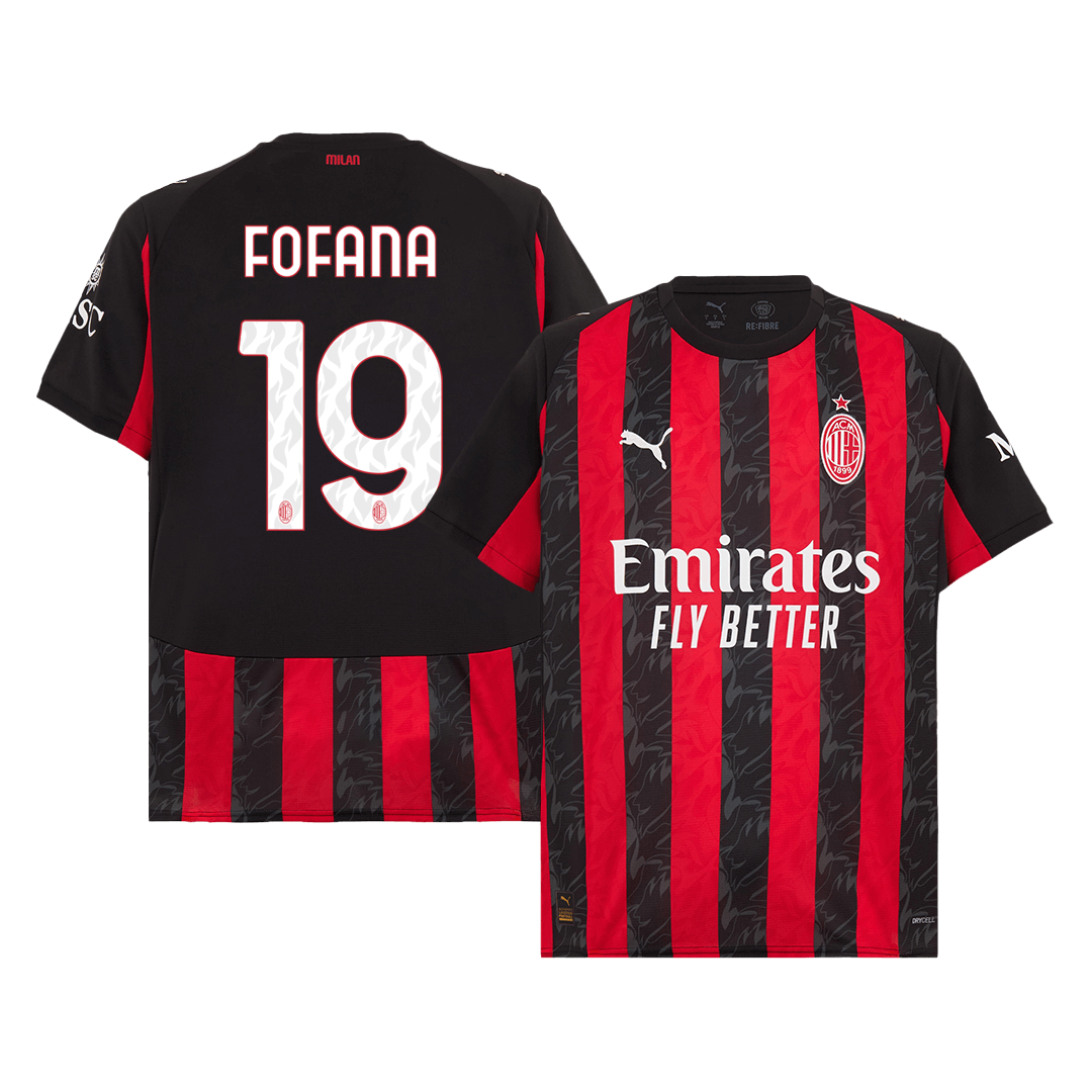 FOFANA #19 AC Milan Domicile Maillot 2025/26 Red&Black - Super