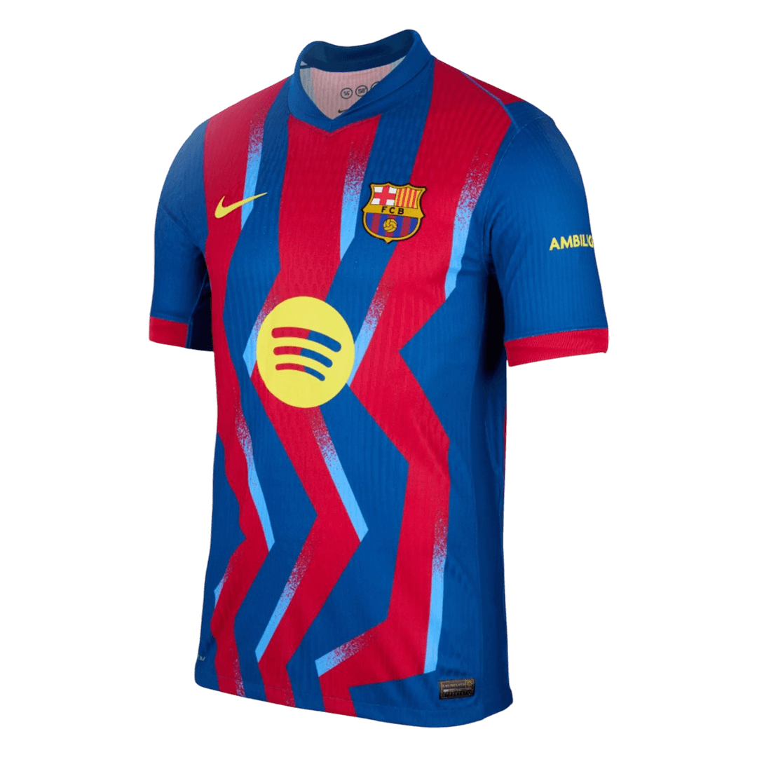 Barcelone Fourth Maillot 2025/26 Rouge&Bleu Joueur Grande Taille