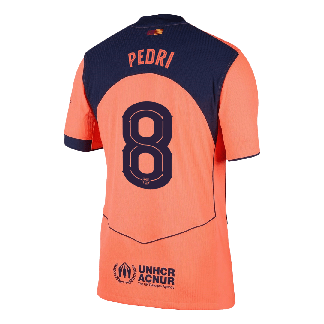 PEDRI #8 Barcelone Third Maillot 2025/26 Orange Authentique - UCL