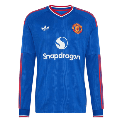 Manchester United Extérieur Maillot Manches Longues 2026/27 Bleu Grande Taille