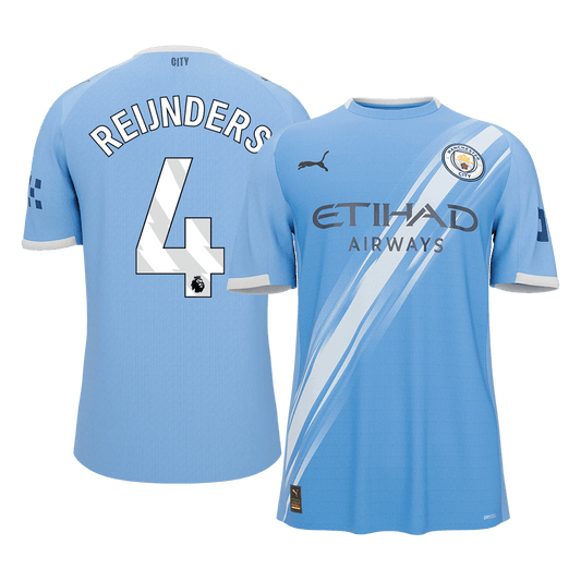 REIJNDERS #4 Manchester City Domicile Maillot 2025/26 Bleu - Super