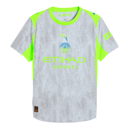 Manchester City Third Maillot 2025/26 Gris Authentique