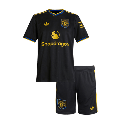 Manchester United Third Maillot Kit 2025/26 Junior Noir