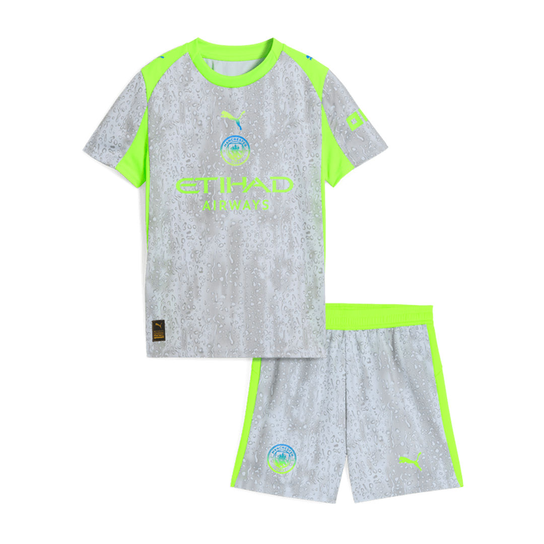 Manchester City Third Maillot Kit 2025/26 Enfant Gris