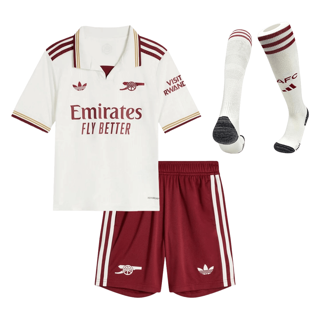 Arsenal Third Maillot Kit 2025/26 Enfant Blanc