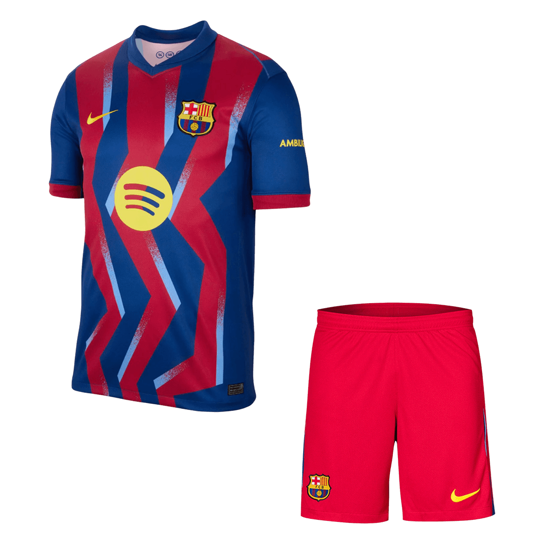 Barcelone Fourth Away Maillot Kit 2025/26 Rouge&Bleu