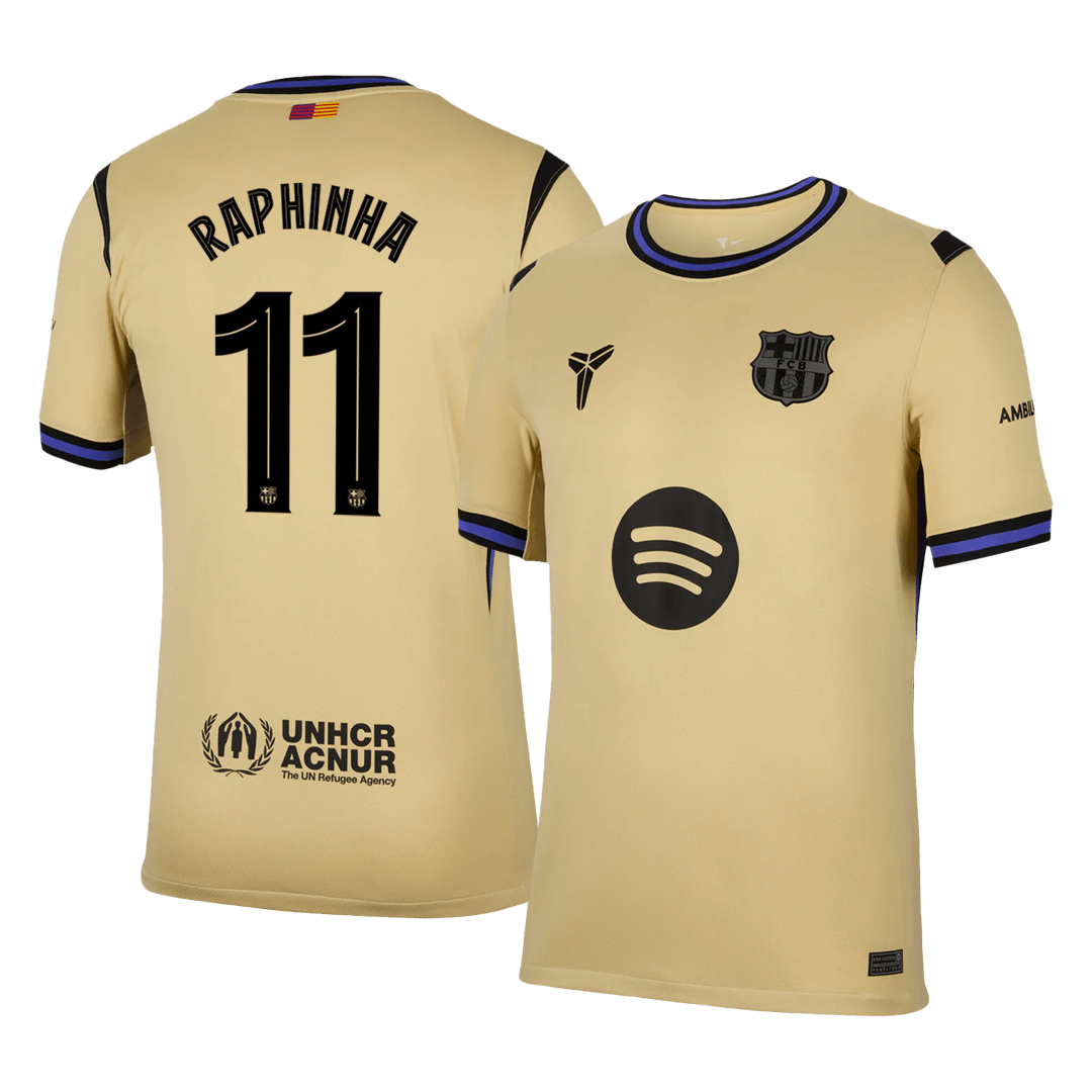 RAPHINHA #11 Barcelone Extérieur Maillot 2025/26 Jaune - UCL