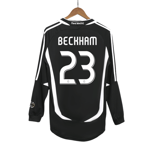 BECKHAM #23 Retro Real Madrid Extérieur Maillot Manches Longues 2006/07