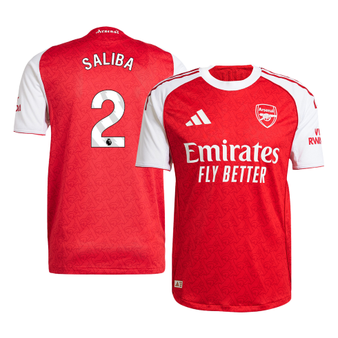 SALIBA #2 Arsenal Domicile Maillot 2025/26 Rouge Authentique