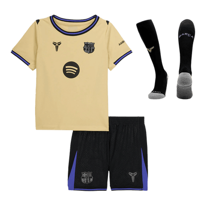 Barcelone Extérieur Maillot Kit 2025/26 Enfant Jaune&Noir