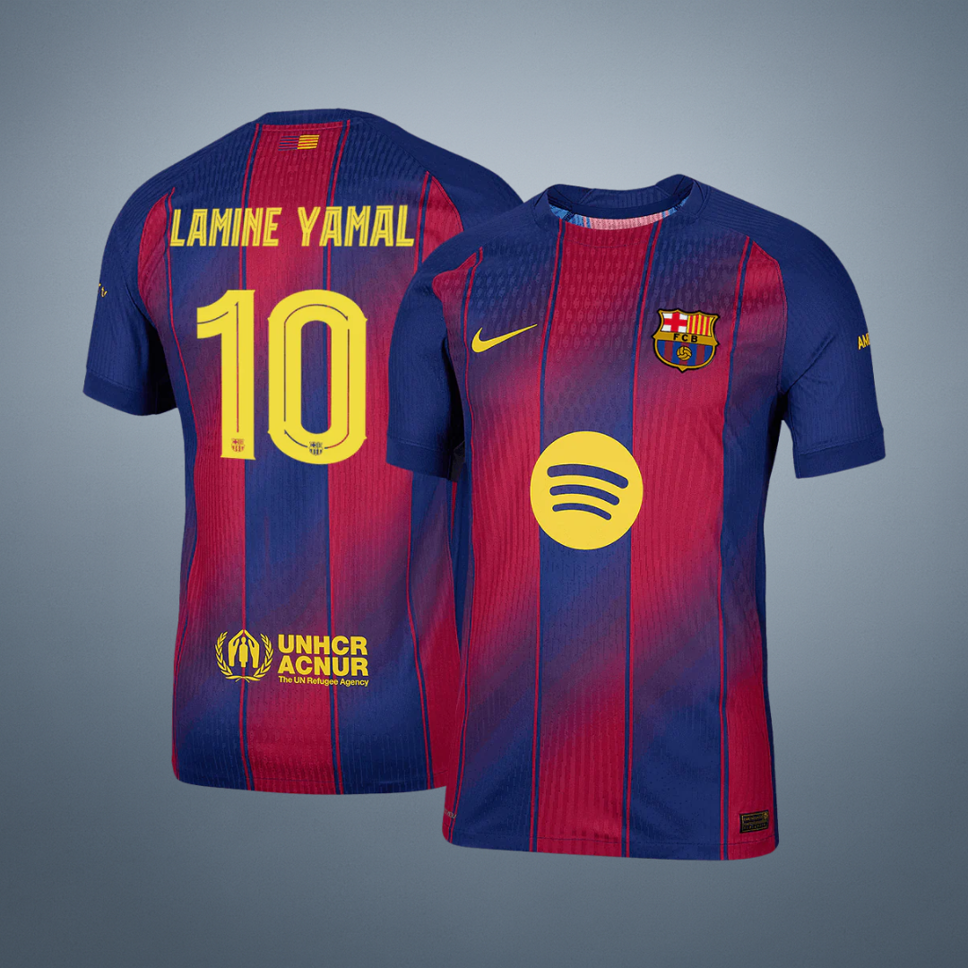 LAMINE YAMAL #10 Barcelone Domicile Maillot 2025/26 Authentique - UCL