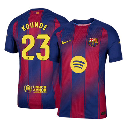 KOUNDE #23 Barcelone Domicile Maillot 2025/26 Rouge et Bleu Authentique