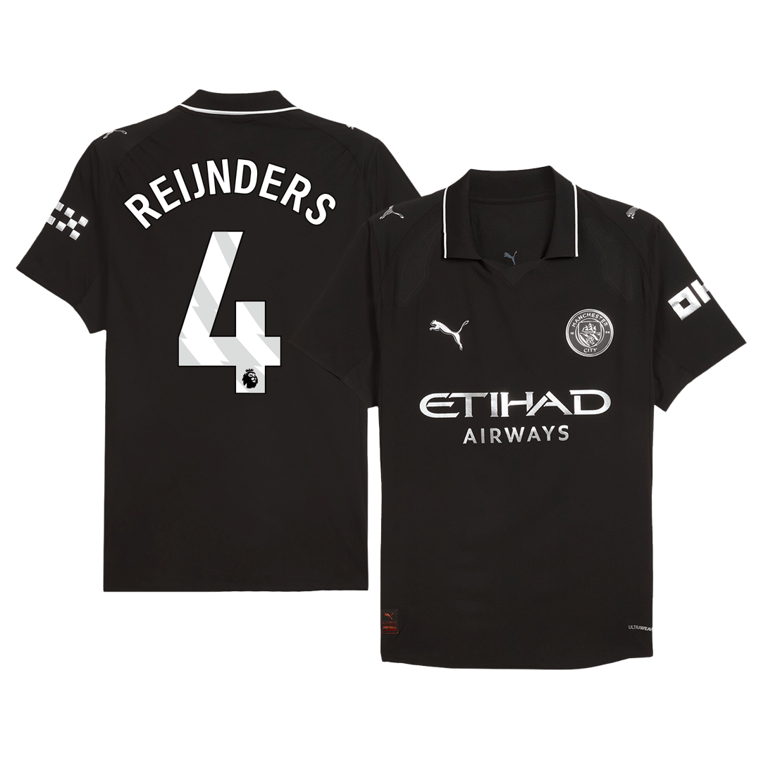 REIJNDERS #4 Manchester City Extérieur Maillot 2025/26 Noir Joueur