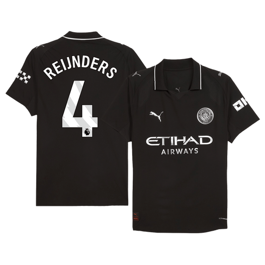 REIJNDERS #4 Manchester City Extérieur Maillot 2025/26 Noir Joueur