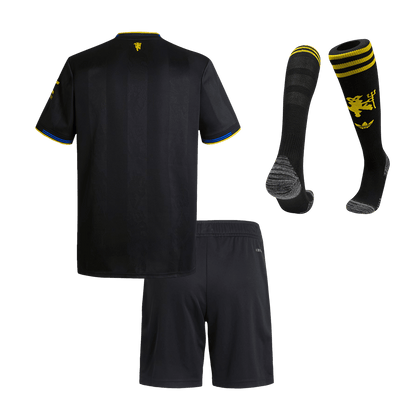 Manchester United Third Maillot Kit 2025/26 Enfant Noir