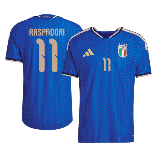 RASPADORI #11 Italie Domicile Maillot Coupe du Monde 2026 Bleu Joueur
