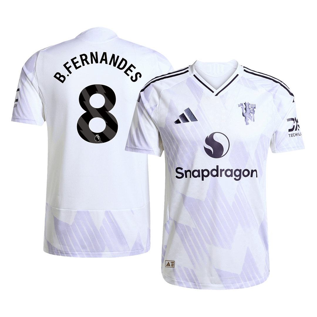 B.FERNANDES #8 Manchester United Extérieur Maillot 2025/26 Authentique