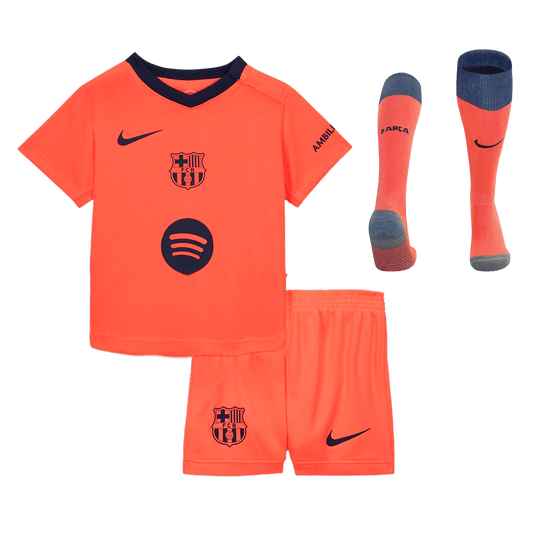 Barcelone Third Maillot Kit 2025/26 Enfant Orange