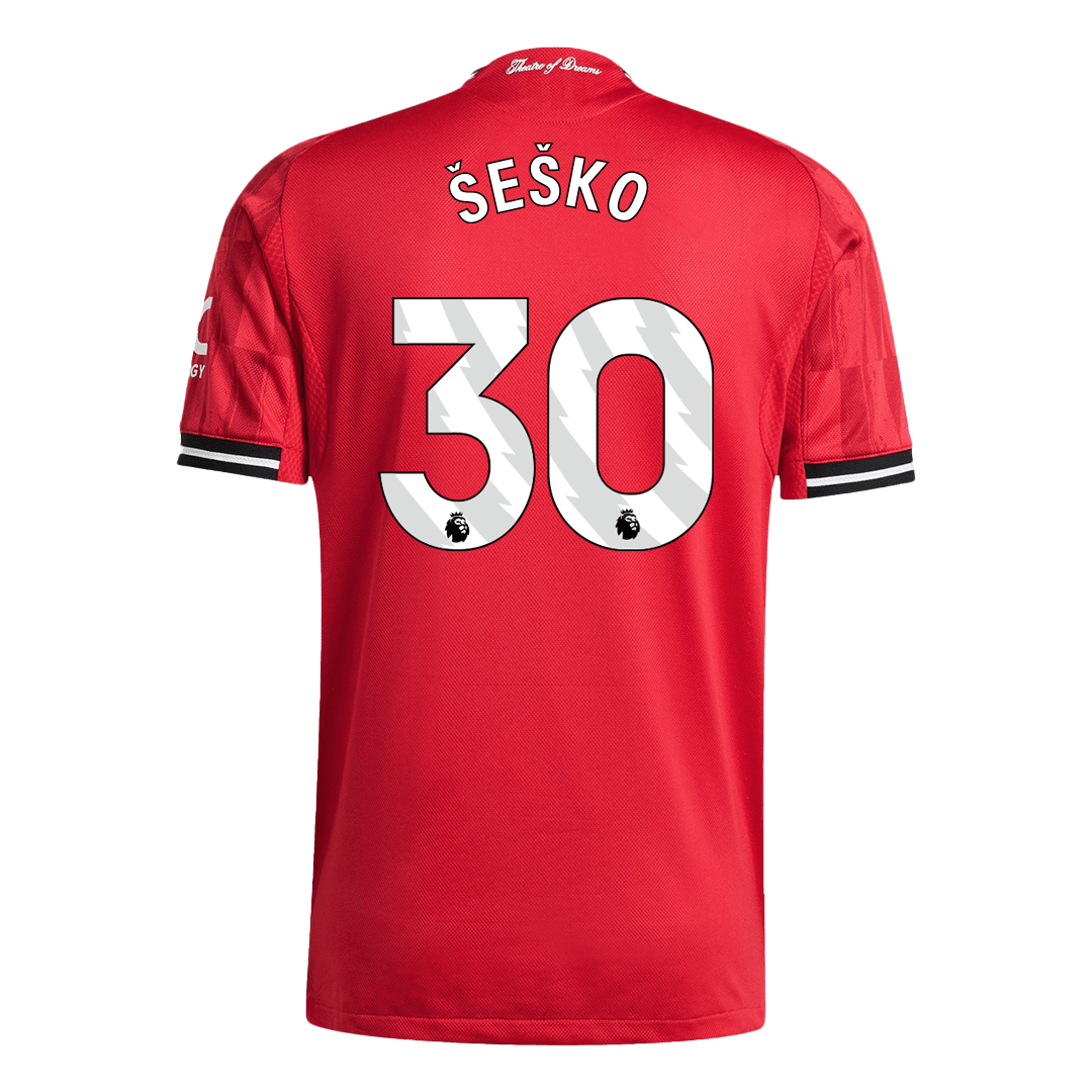 ŠEŠKO #30 Manchester United Domicile Maillot 2025/26 Rouge Authentique