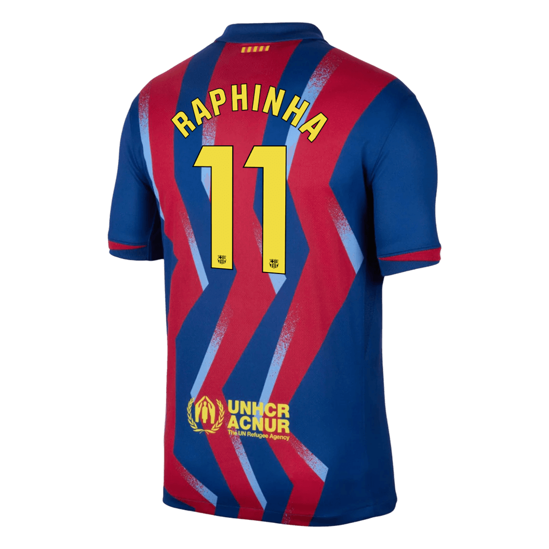 RAPHINHA #11 Barcelone Fourth Maillot 2025/26 Rouge&Bleu