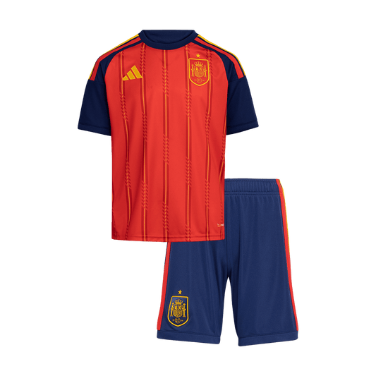 Espagne Domicile Maillot Kit Coupe du Monde 2026 Enfant Rouge