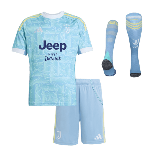 Juventus Extérieur Maillot Kit 2025/26 Enfant Bleu