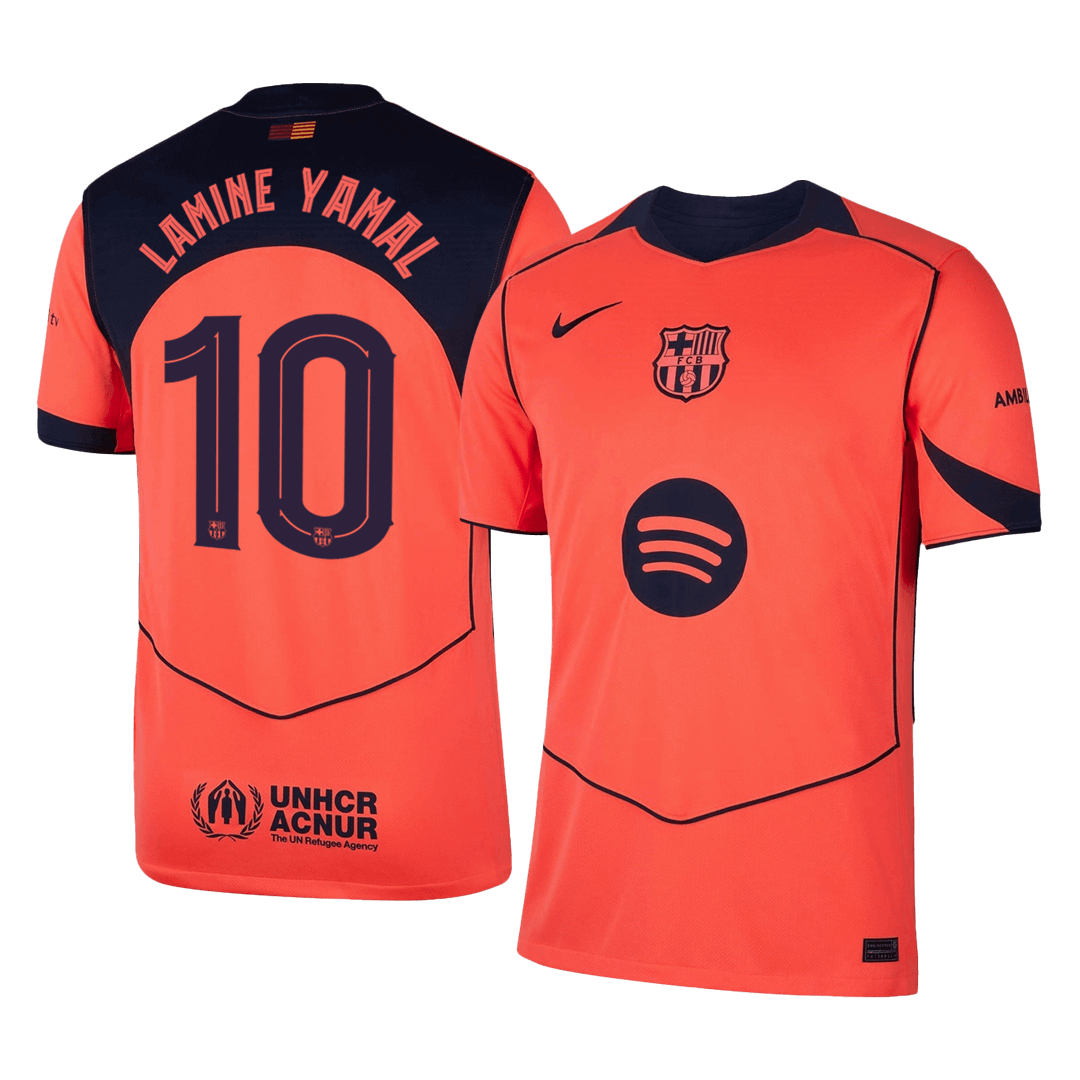 LAMINE YAMAL #10 Barcelone Third Maillot 2025/26 Orange - UCL