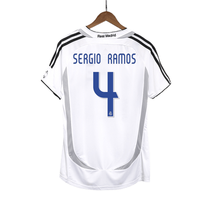 SERGIO RAMOS #4 Retro Real Madrid Domicile Maillot 2006/07