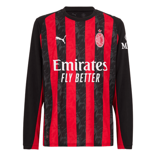 AC Milan Domicile Maillot Manches Longues 2025/26 Rouge&Noir Grande Taille